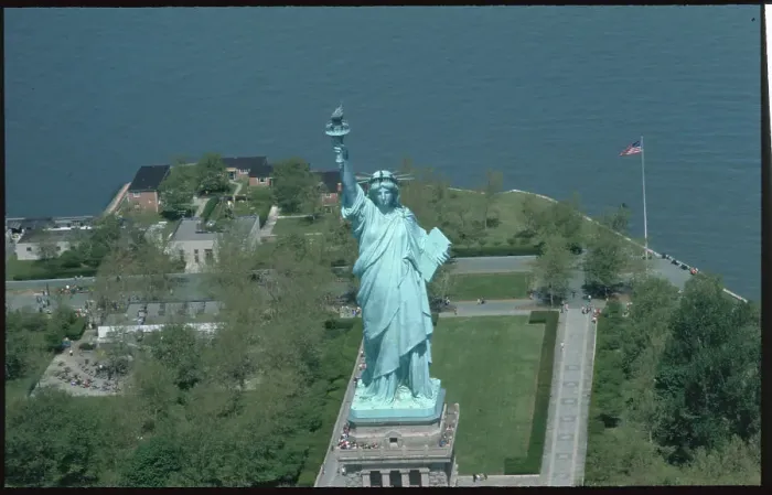 Framed Print : Aerial View of Statue of Liberty Framed Print : Aerial View of Statue of Liberty