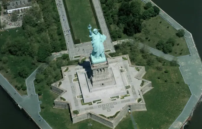 Framed Print : Aerial View of Statue of Liberty Framed Print : Aerial View of Statue of Liberty