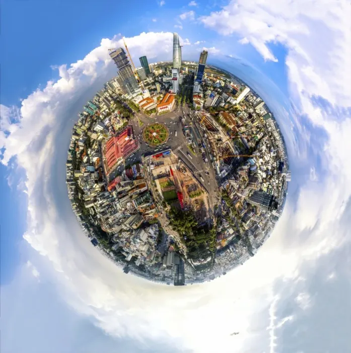 Framed Print : Aerial View of a Sunny Day in Saigon, Vietnam Framed Print : Aerial View of a Sunny Day in Saigon, Vietnam