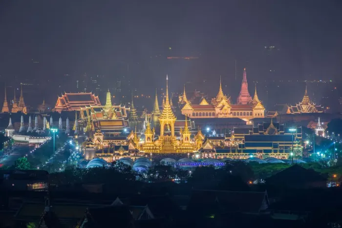 Framed Print : Aerial View of Thailand Grand palace and Wat Phra Kaew famous place with Wat Arun Temple in bangkok yai area. Thailand Royal Crematorium for King of thailand Bhumibol Adulyadej at Sanam Luang Park in Bangkok, Thailand Framed Print : Aerial View of Thailand Grand palace and Wat Phra Kaew famous place with Wat Arun Temple in bangkok yai area. Thailand Royal Crematorium for King of thailand Bhumibol Adulyadej at Sanam Luang Park in Bangkok, Thailand
