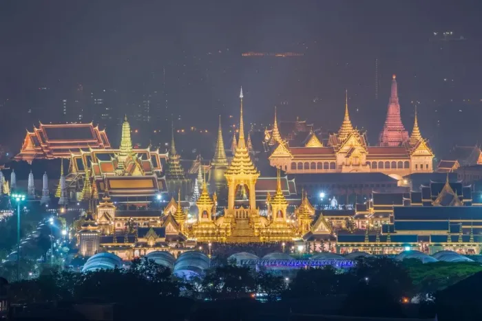 Framed Print : Aerial View of Thailand Grand palace and Wat Phra Kaew famous place with Wat Arun Temple in bangkok yai area. Thailand Royal Crematorium for King of thailand Bhumibol Adulyadej at Sanam Luang Park in Bangkok, Thailand Framed Print : Aerial View of Thailand Grand palace and Wat Phra Kaew famous place with Wat Arun Temple in bangkok yai area. Thailand Royal Crematorium for King of thailand Bhumibol Adulyadej at Sanam Luang Park in Bangkok, Thailand