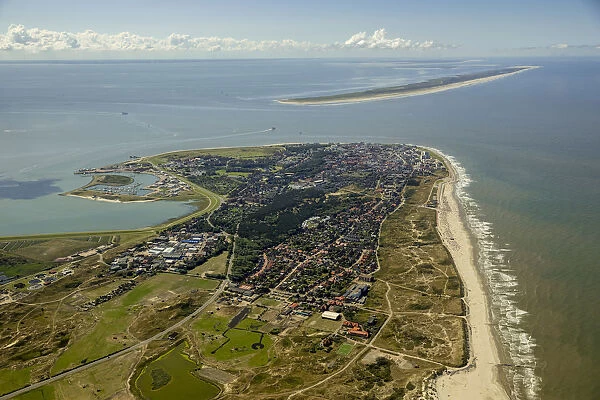 Aerial view, town of Norderney, western part of the island, Wadden Sea, Norderney, island in the North Sea, East Frisian Islands, Lower Saxony, Germany