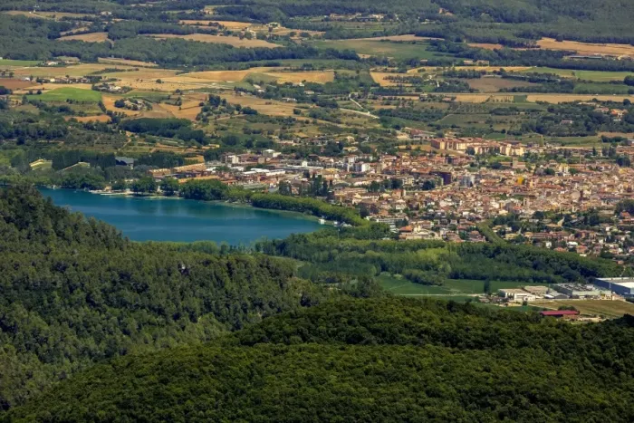 Framed Print : Aerial view, townscape, Banyoles, Catalonia, Spain Framed Print : Aerial view, townscape, Banyoles, Catalonia, Spain