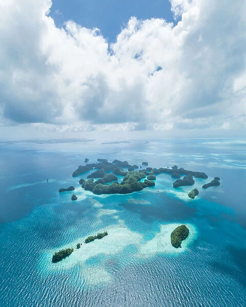 Aerial view of tropical paradise islands, Palau