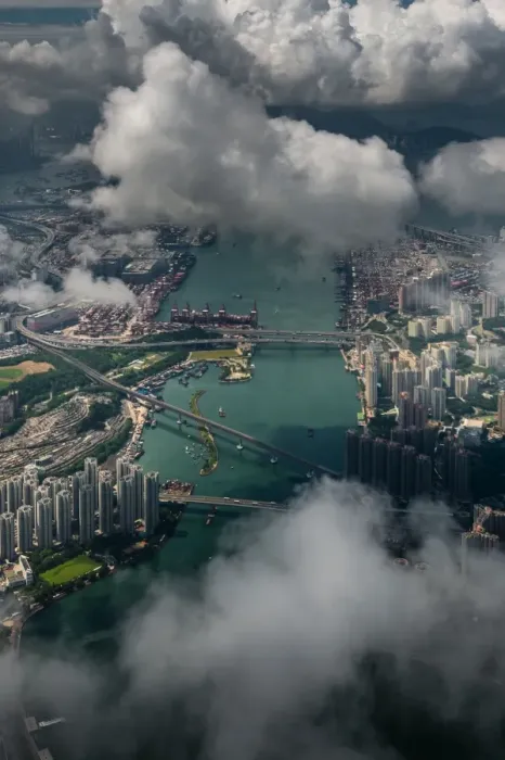 Framed Print : Aerial view of Tsing yi area Framed Print : Aerial view of Tsing yi area