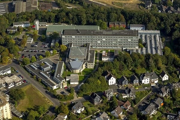 Aerial view, University of Siegen, Department of Mechanical Engineering, Siegen, North Rhine-Westphalia, Germany