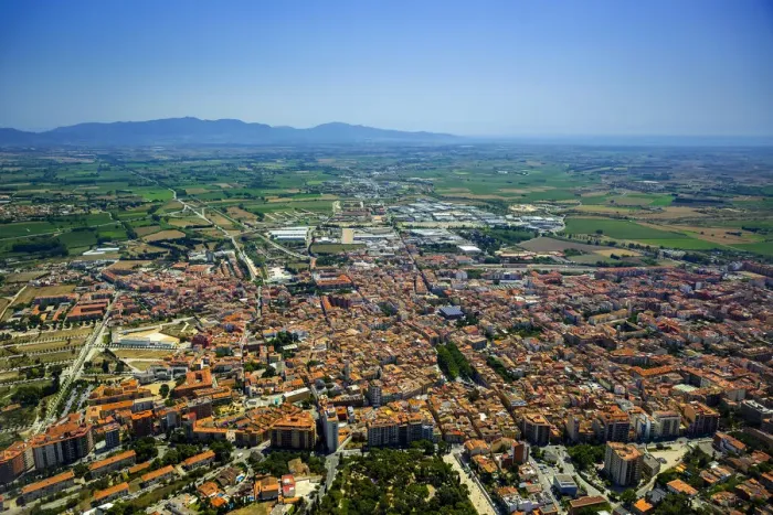 Framed Print : Aerial view, view of the city of Figueres or Figueras, Costa Brava, Catalonia, Spain Framed Print : Aerial view, view of the city of Figueres or Figueras, Costa Brava, Catalonia, Spain