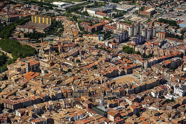 Aerial view, view of the historic centre, Vic, Catalonia, Spain