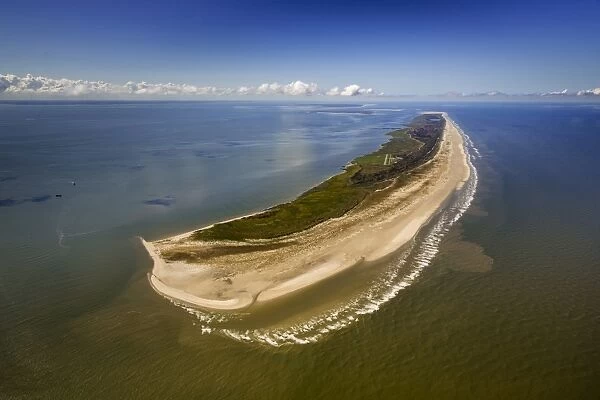 Aerial view, Wadden Sea, the Kalfamer, eastern side of Juist, island in the North Sea, East Frisian Islands, Lower Saxony, Germany
