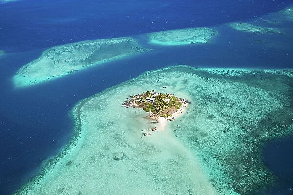 Aerial view of Wadigi island, Fiji