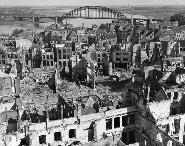 Framed Print : Aerial View of War Torn Buildings in Nijmegen Framed Print : Aerial View of War Torn Buildings in Nijmegen
