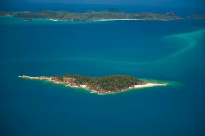 Framed Print : Aerial view of the Whitsunday Islands, Queensland, Australia
