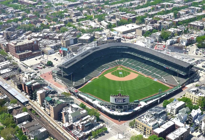 Framed Print : Aerial View Of Wrigley Field Framed Print : Aerial View Of Wrigley Field