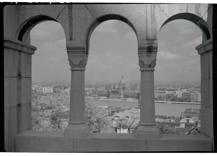 Framed Print : Aerial Viewing of Budapest Through Archways Framed Print : Aerial Viewing of Budapest Through Archways