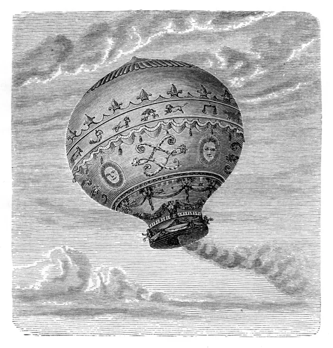 Framed Print : Aerostat of Rozier engraving 1881 Framed Print : Aerostat of Rozier engraving 1881
