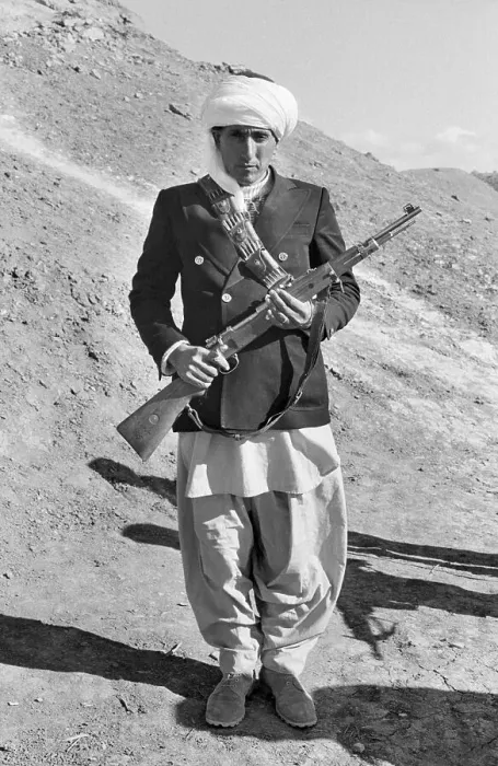 Framed Print : Afghan Rebel Standing Holding Rifle Framed Print : Afghan Rebel Standing Holding Rifle