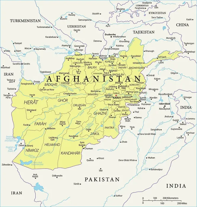 Framed Print : Afghanistan Reference Map Framed Print : Afghanistan Reference Map