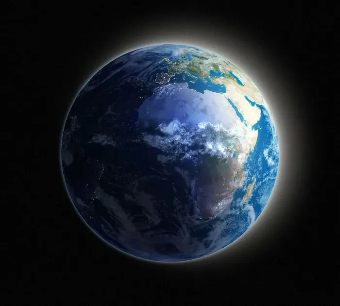 Framed Print : Africa and Europe, night-day artwork Framed Print : Africa and Europe, night-day artwork