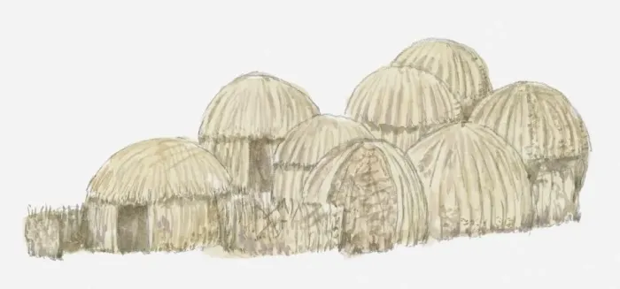 Framed Print : Africa, Kenya, Gabra huts made from acacia roots and sisal grass