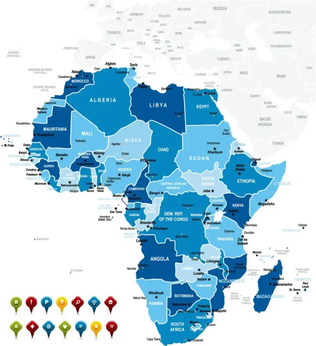 Framed Print : Africa Map Framed Print : Africa Map