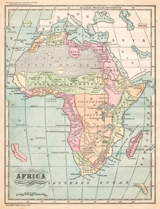 Framed Print : Africa map 1875