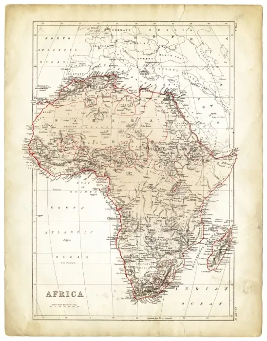 Framed Print : Africa map 1878