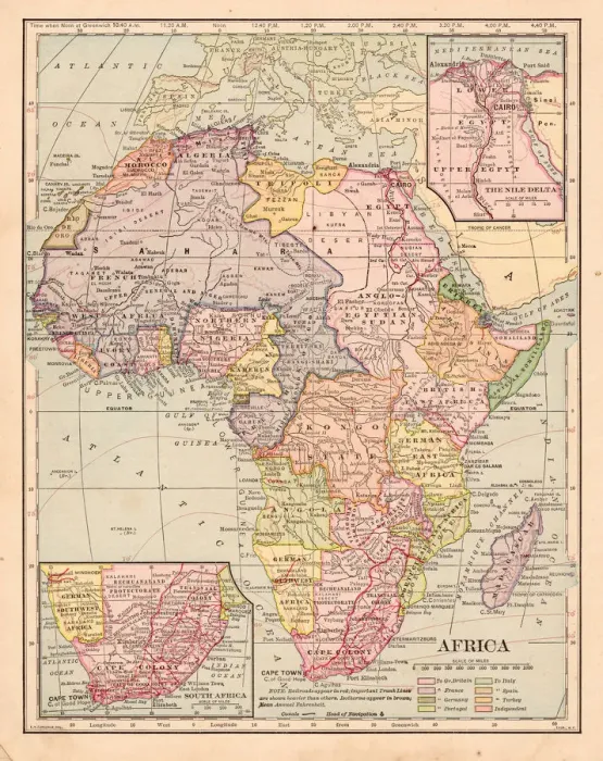 Framed Print : Africa map 1898 Framed Print : Africa map 1898