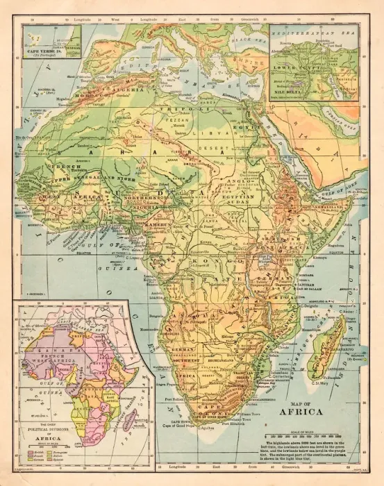 Framed Print : Africa map 1898 Framed Print : Africa map 1898