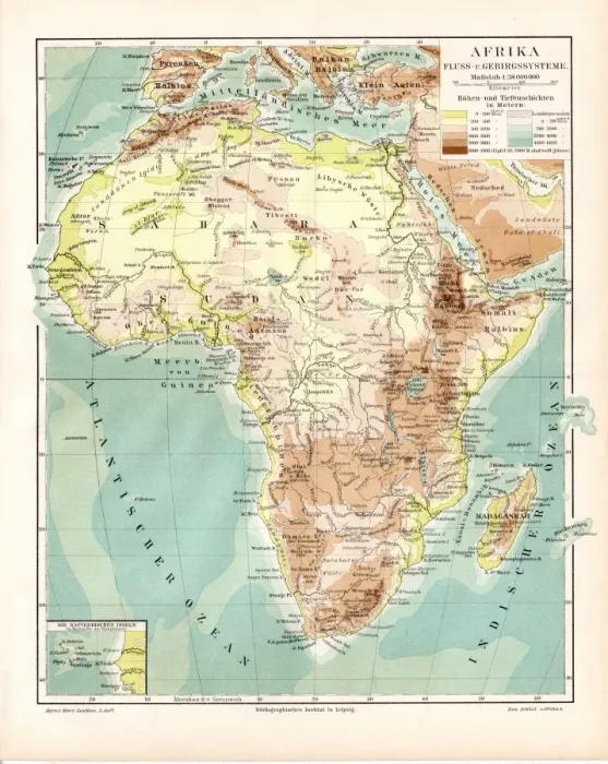 Framed Print : Africa political map 1895 Framed Print : Africa political map 1895