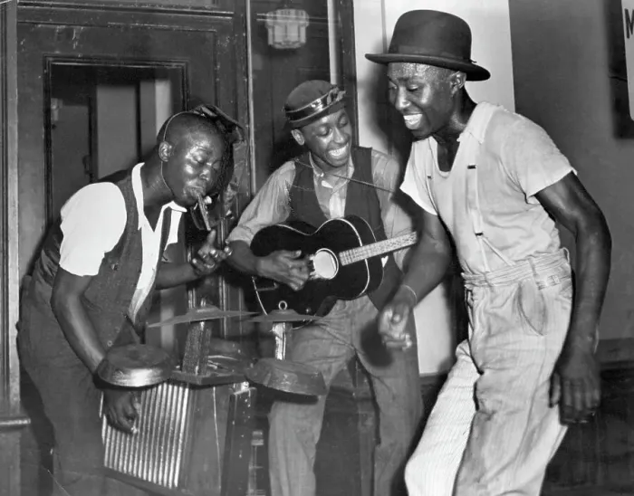Framed Print : African American Band with Homemade Drum Kit Framed Print : African American Band with Homemade Drum Kit