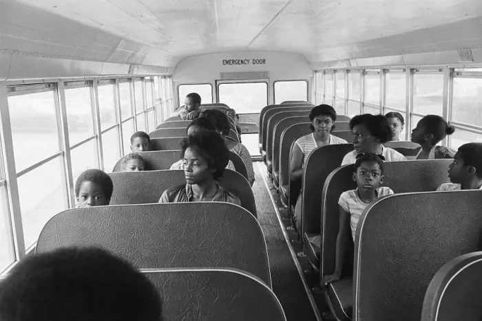 Framed Print : African American Children and Parents on Bus Framed Print : African American Children and Parents on Bus