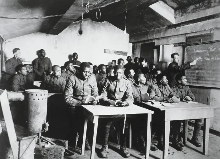 Framed Print : African American Doughboys In School Framed Print : African American Doughboys In School