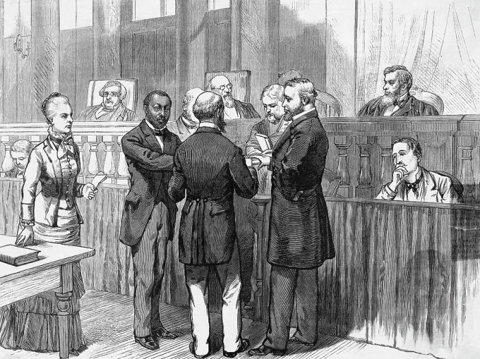 Framed Print : African American Hiram Revell Being Approved by Supreme Court