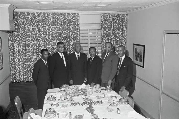 Framed Print : African American Leaders Posing At Table Framed Print : African American Leaders Posing At Table