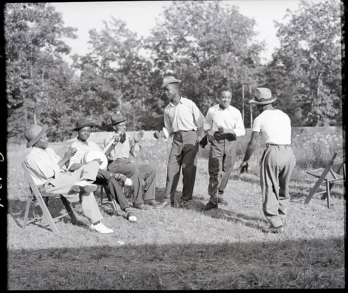Framed Print : African American Men Playing Banjo And Dancing