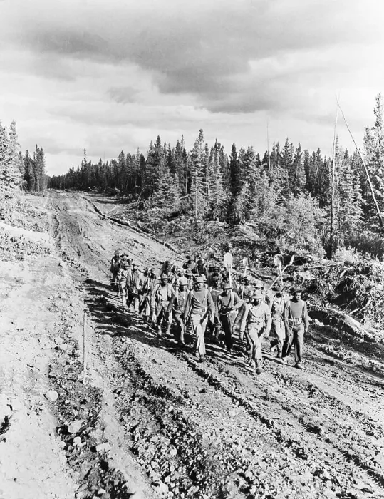 Framed Print : African American Road Workers in Alaska Framed Print : African American Road Workers in Alaska