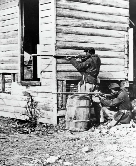 Framed Print : African American Soldier Shooting Corner Framed Print : African American Soldier Shooting Corner
