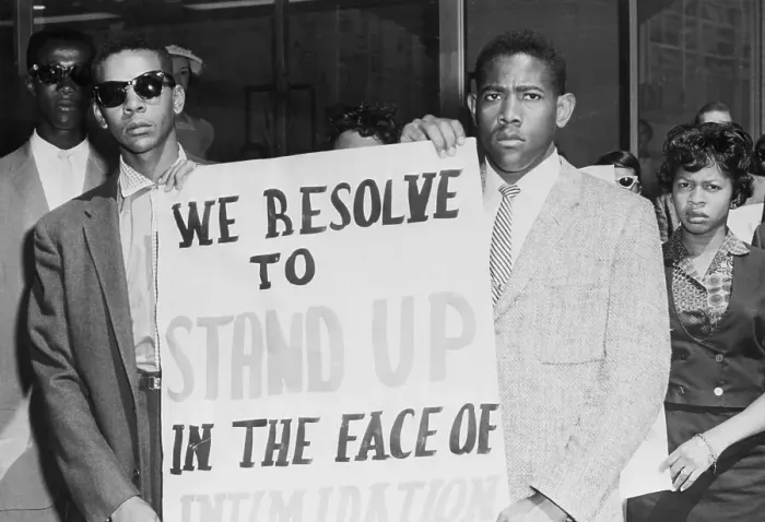 Framed Print : African American Student Demonstrators Framed Print : African American Student Demonstrators