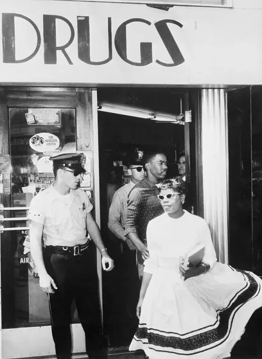 Framed Print : African American Students Being Arrested at Protest Framed Print : African American Students Being Arrested at Protest
