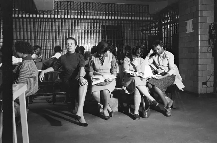 Framed Print : African American Students Read in Jail Cell Framed Print : African American Students Read in Jail Cell