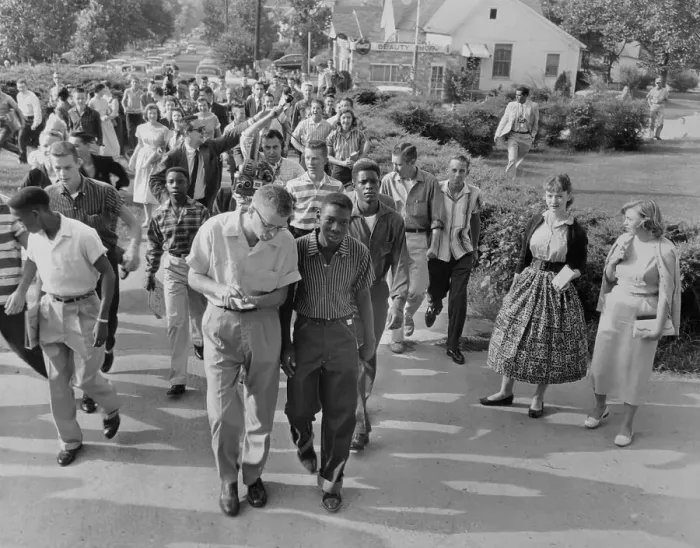 Framed Print : African American Students Taunted By White Students Framed Print : African American Students Taunted By White Students