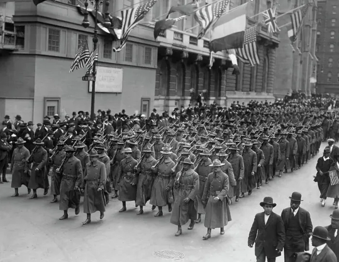Framed Print : African American Troops Marching Up Fifth Avenue Framed Print : African American Troops Marching Up Fifth Avenue