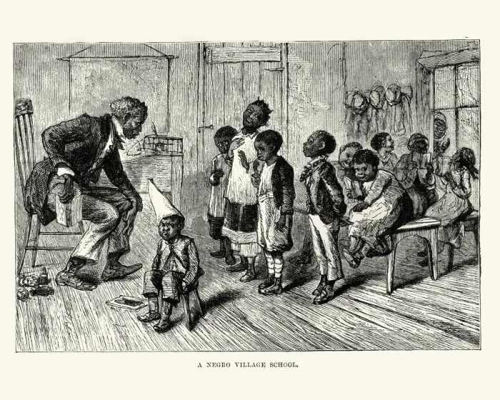 Framed Print : African american village school, 19th Century Framed Print : African american village school, 19th Century