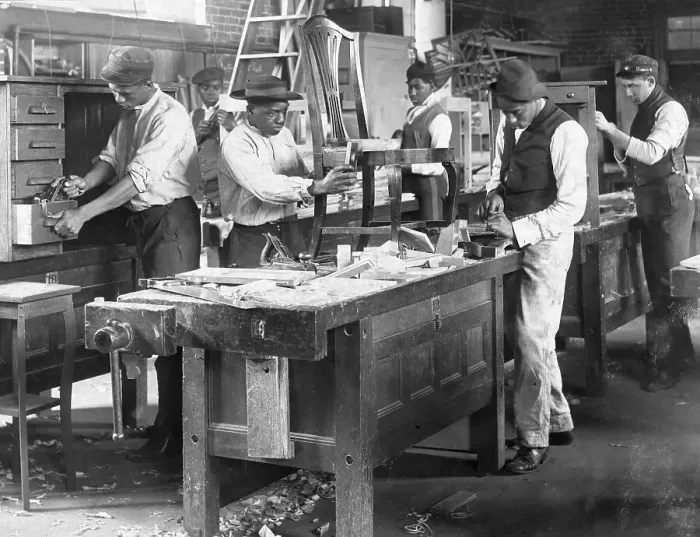 Framed Print : African Americans Making Furniture in Workshop Framed Print : African Americans Making Furniture in Workshop