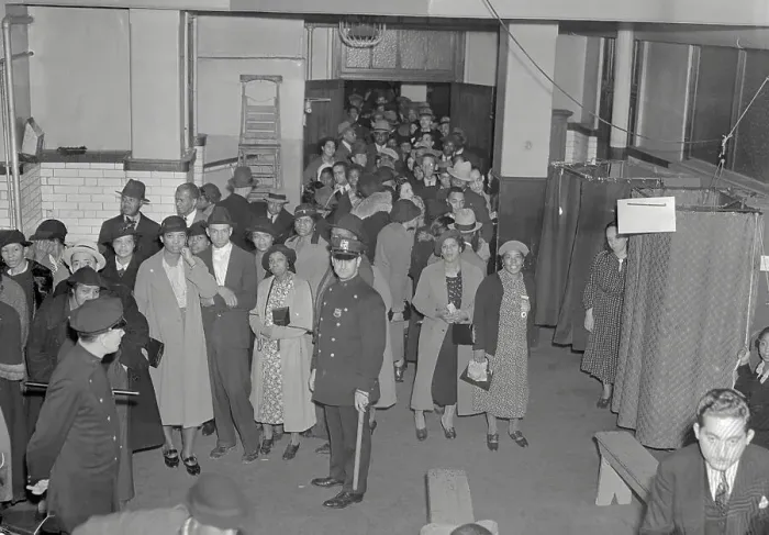 Framed Print : African Americans at the Voting Polls of Harlem Framed Print : African Americans at the Voting Polls of Harlem