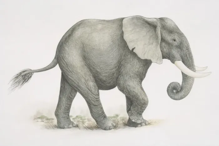 Framed Print : African Elephant (Loxodonta africana), side view Framed Print : African Elephant (Loxodonta africana), side view