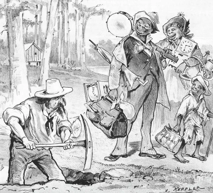 Framed Print : African Am Family Moving North; Illus Framed Print : African Am Family Moving North; Illus