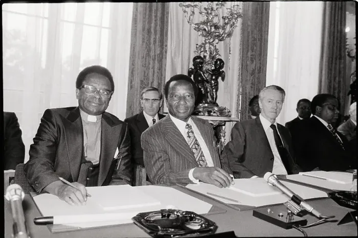 Framed Print : Two African Leaders, One White African Framed Print : Two African Leaders, One White African