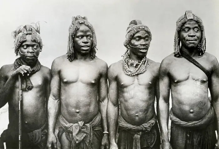 Framed Print : African Men W / Hair Beads & Scarification Framed Print : African Men W / Hair Beads & Scarification