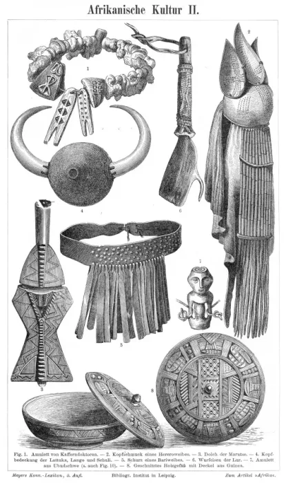 Framed Print : African old objects engraving 1895 Framed Print : African old objects engraving 1895